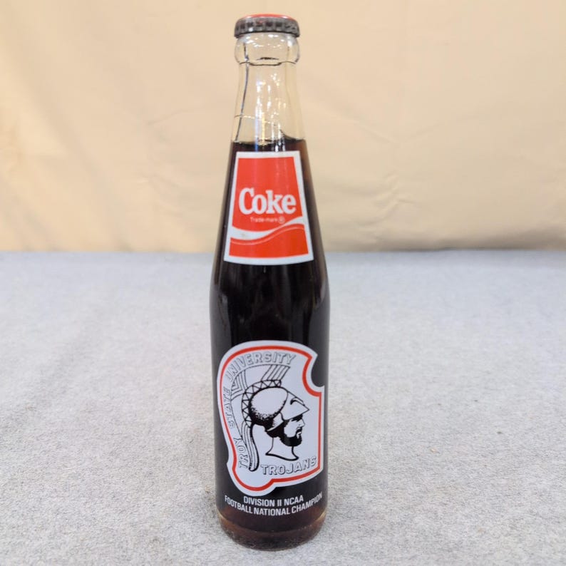 1984 Troy State University Trojans NCAA Football National Champion Coke Bottle image 1