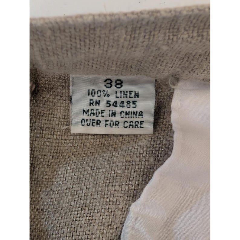 Vintage American Eagle Coarse Weave Men's Linen Pleated Dress Shorts - Size 38 image 4