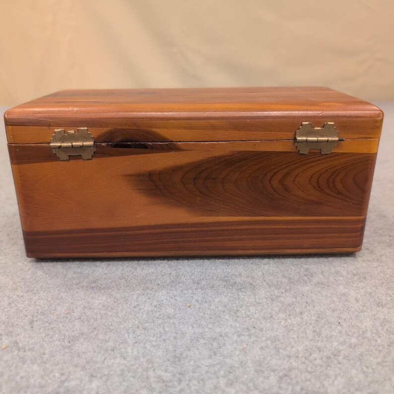 Vintage Lane Cedar Chest Miniature Jewelry Trinket Box Geo Cater Furniture Co image 12