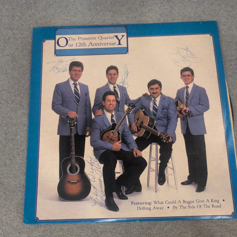 The Primitive Quartet Our 12th Anniversary Signed Vinyl LP Gospel 1985 image 1