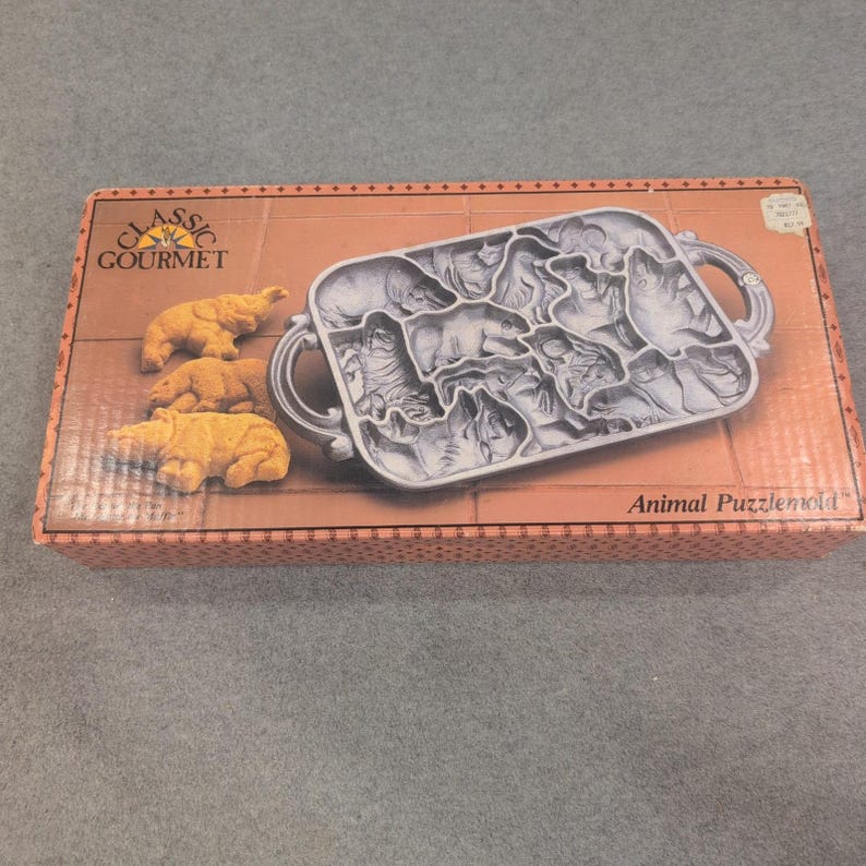 John Wright Classic Gourmet Animal Puzzlemold Cast Iron Baking Pan 73-002 USA image 1