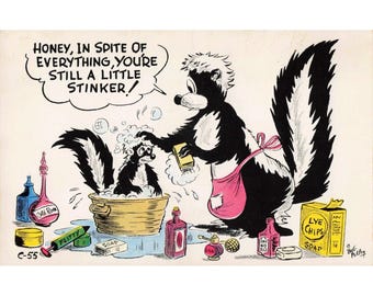 Carte postale humoristique vintage Petley Laff Card, Bob Petley C-55, non oblitérée, très bon état