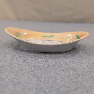Vintage Made in Japan Lusterware Peach Floral Porcelain Trinket Dish NA308 image 2