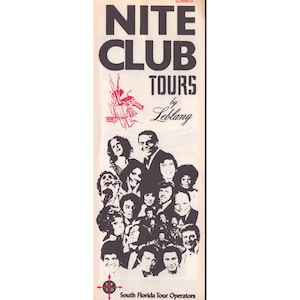 Vintage Leblang Nate Club-turer Sunrise Musicalteater South Florida Flyer VG+ bild 1