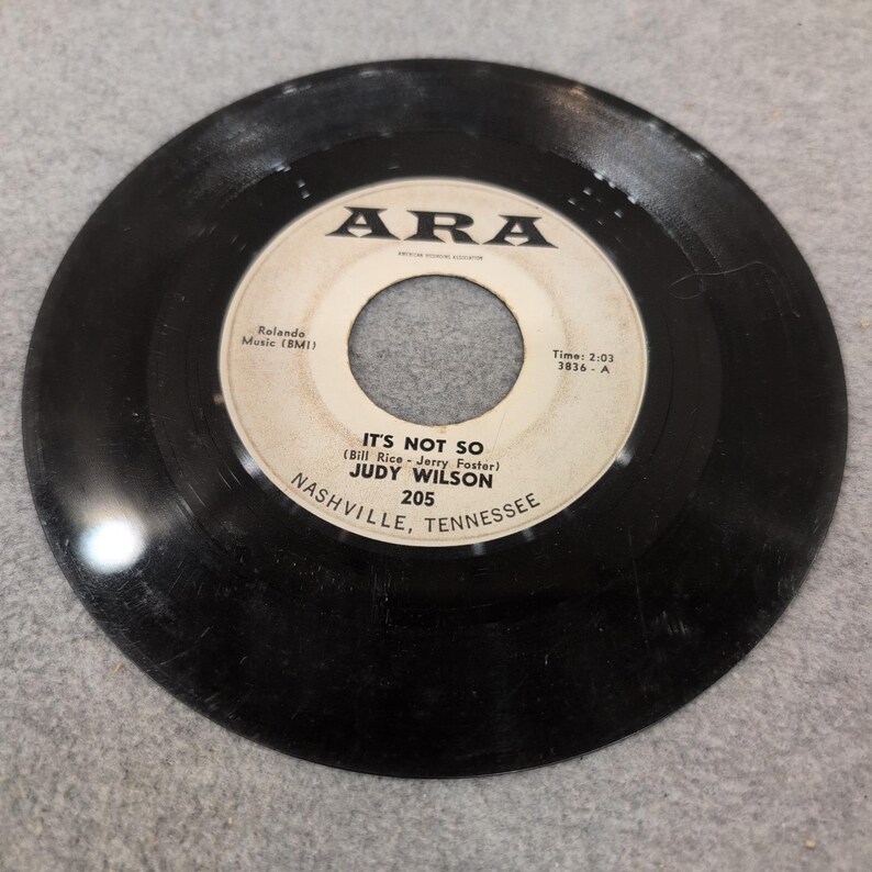 Judy Wilson It's Not So / From My Point of View ARA 205 Nashville 45 RPM Vinyl image 3