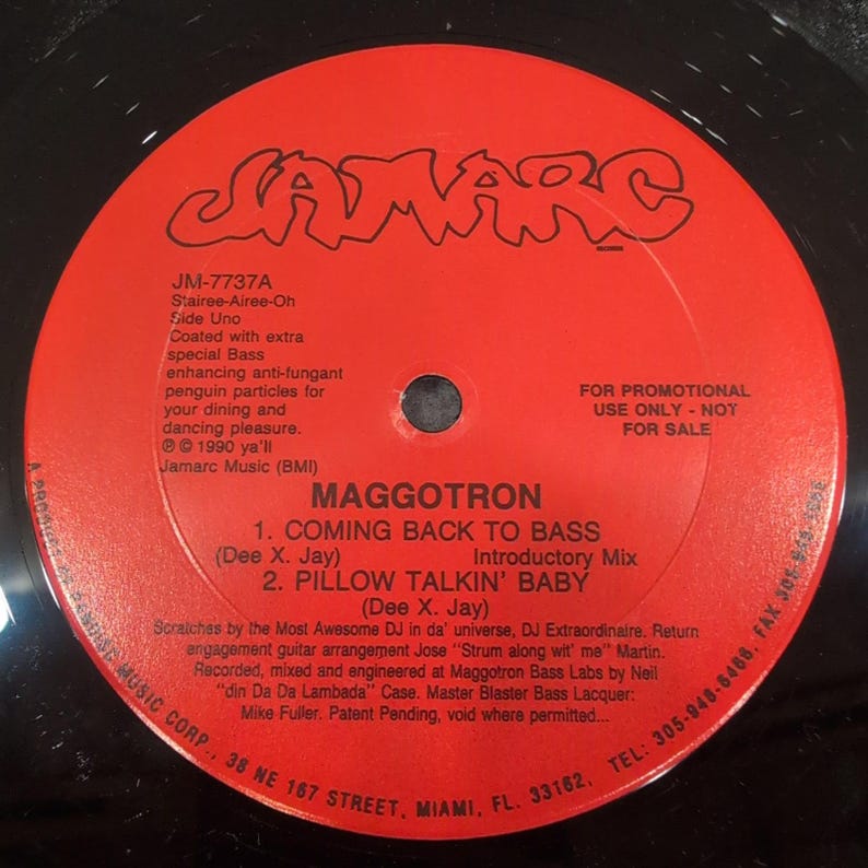 Maggotron Coming Back To Bass Pillow Talkin Baby 12" Vinyl Jamarc Records 1990 image 4
