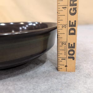 Franciscan Brown Glazed Ceramic Bowl with Green Band Mid Century Modern image 4