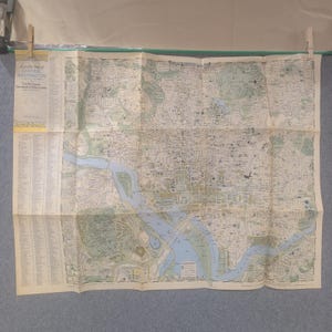 Vtg 1948 National Geographic Pocket Map Central Washington DC District Columbia image 1