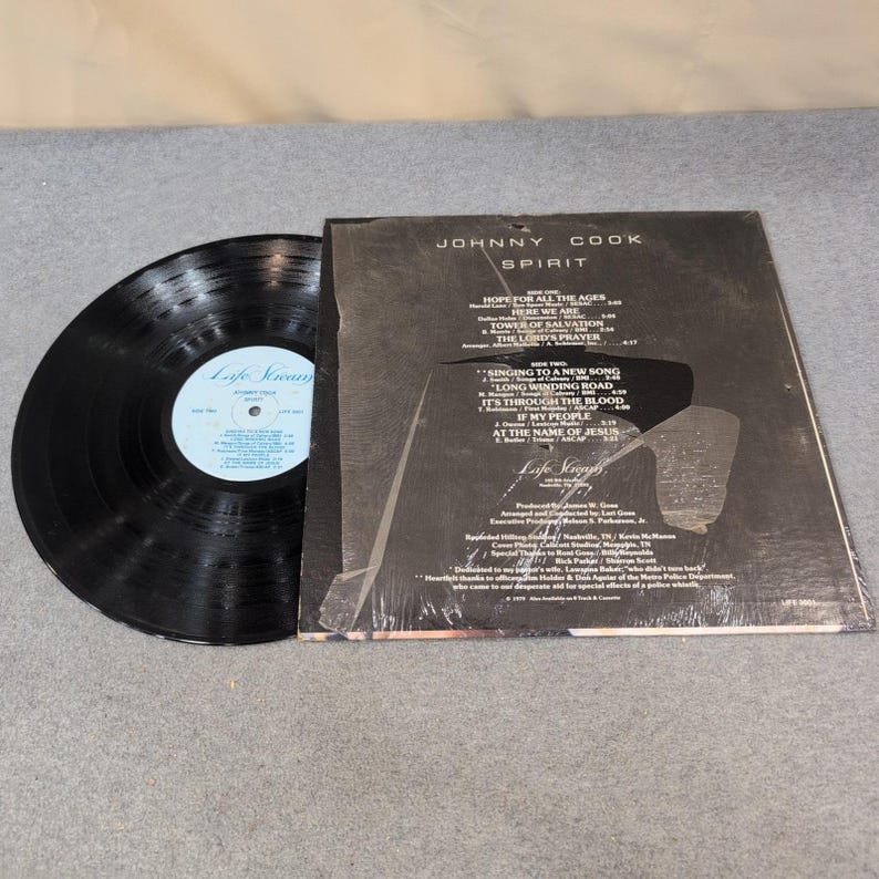 Johnny Cook Spirit Vinyl LP LifeStream LIFE 3001 Gospel Christian Record 1979 image 2