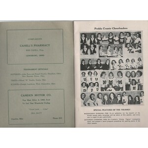 1952 Preble County Basketball Tournament Program Earlham Fieldhouse Indiana VG- image 3