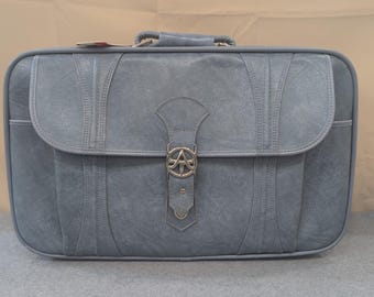 Vintage American Tourister Blue Suitcase Luggage 1978 Retro Carry On Travel Bag
