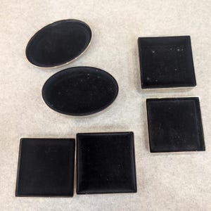 Vintage Silver Tone Monogrammed Oval and Square Trinket Boxes Set of 3 image 2