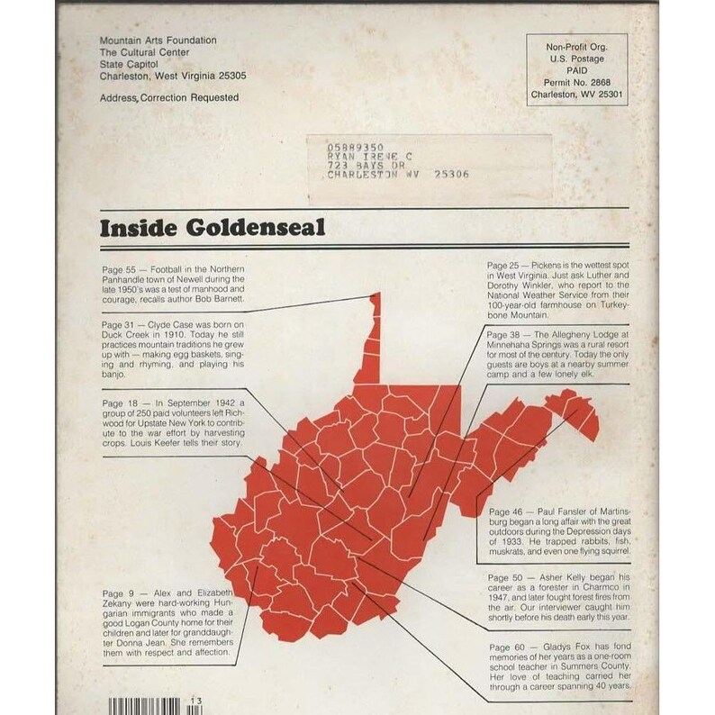 Goldenseal West Virginia Traditional Life Magazine Fall 1991 Zekanys of Logan Co image 2