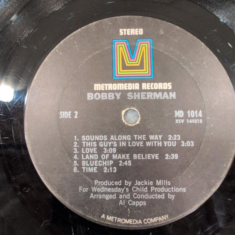 Bobby Sherman Self Titled Vinyl LP Metromedia MD 1014 Little Woman 1969 Stereo image 2