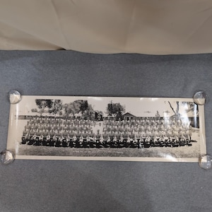 1937 Vtg Fort Bliss Texas US Army Company B Panoramic Photo 82nd Reg 2nd Btn image 1