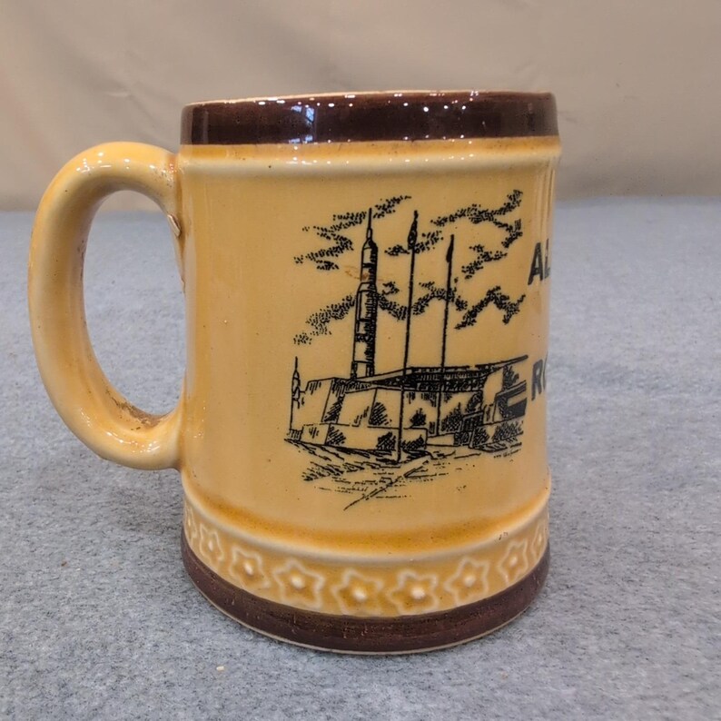 Alabama Space and Rocket Center Mug Yellow Ceramic Rocket Ship Graphic Souvenir image 3