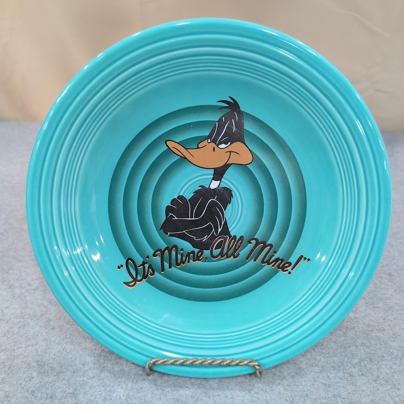 Homer Laughlin Fiesta Daffy Duck Dinner Plate Warner Bros Studio 1994 Turquoise image 1