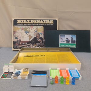 Vintage 1973 Billionaire Parker Brothers Game of Global Enterprise Complete image 1