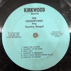 The Countrymen Sing Country Gospel Vinyl LP Kirkwood Records Huntsville Alabama image 4