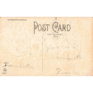 Vintage Embossed Postcard Purple Pansies Gold Scroll Floral A Series 668/1 VG image 2