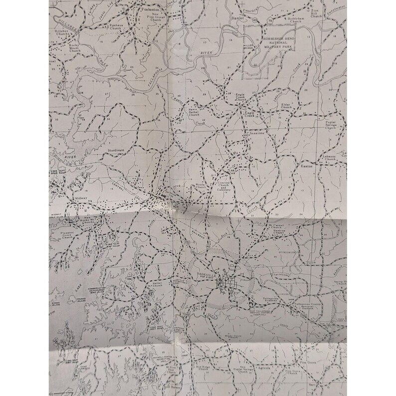 VTG 1973 General Highway Map Tallapoosa County Alabama 26" x 18" Alexander City image 4