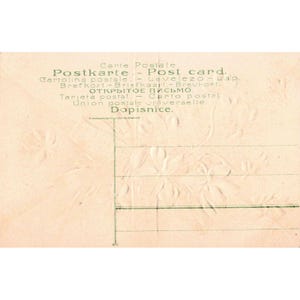 Vintage Birthday Greetings Postcard Embossed Purple Violets Green Ribbon Floral image 2