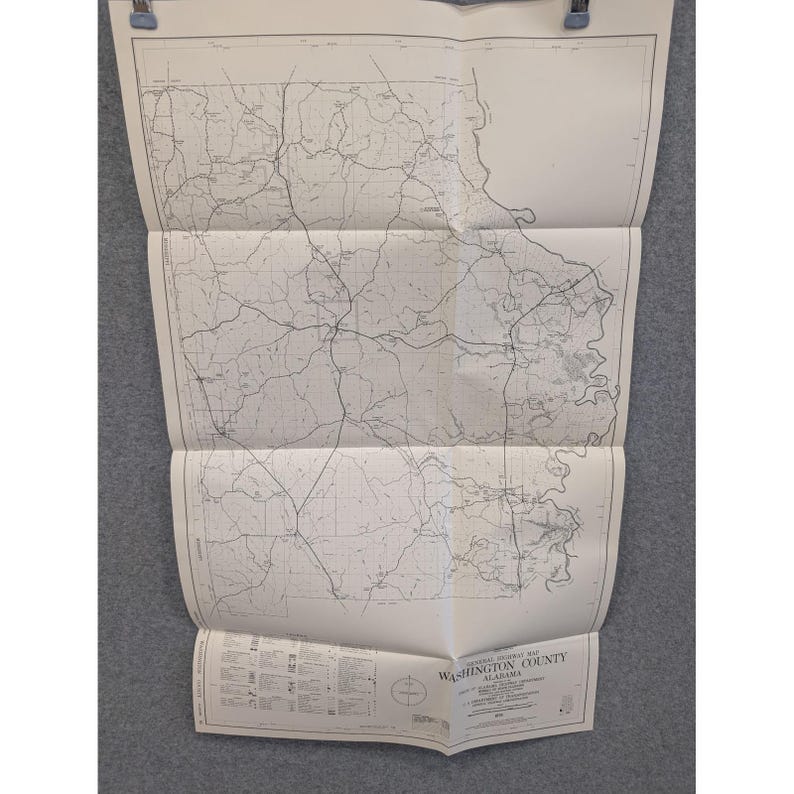 VTG 1979 General Highway Map Washington County Alabama 28" x 18" Chatom Millry image 1