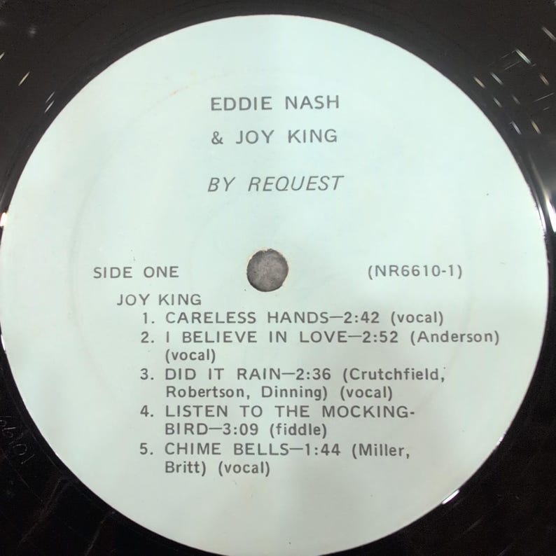 Eddie Nash & Joy King By Request Signed Vinyl LP Galaxie III NR6610-1 Country VG image 5
