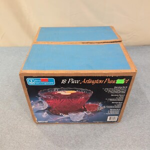 Anchor Hocking Arlington 18 Piece Punch Set Clear Glass Service for 8 300/279C image 3