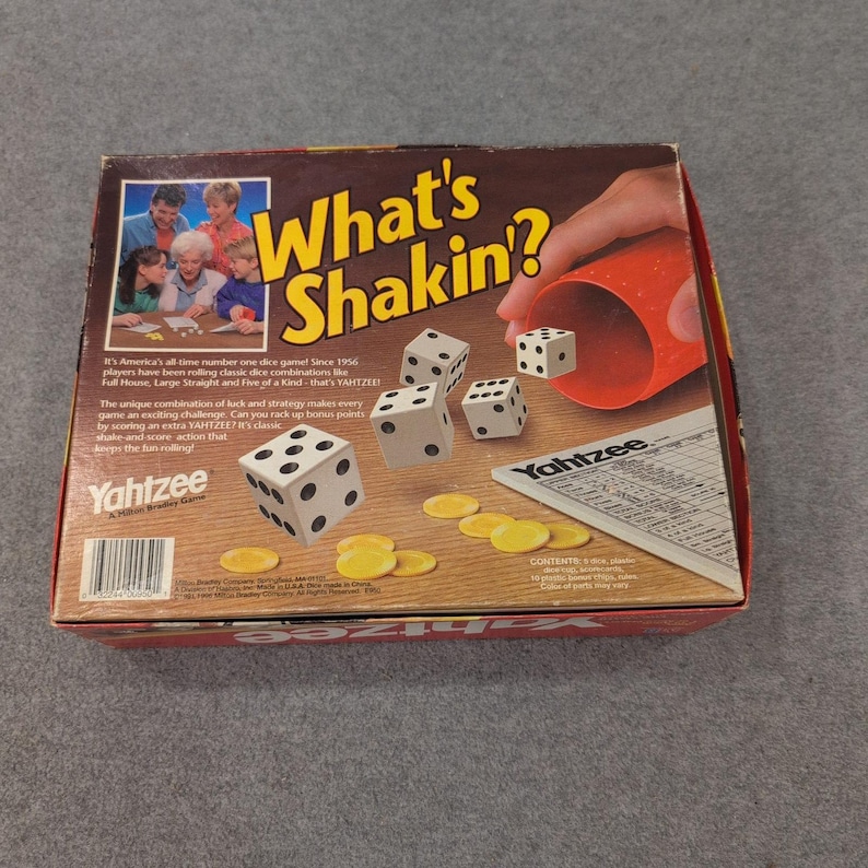 Vintage 1996 Yahtzee Milton Bradley Classic Dice Game 950 Red Shaker Cup image 5