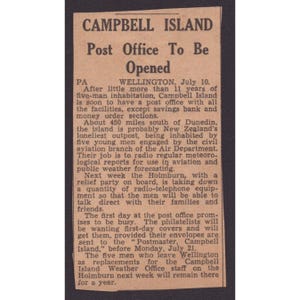 Postzegelbrief van Campbell Island, Nieuw-Zeeland, uit 1952 met afbeelding van Koning George VI. afbeelding 5