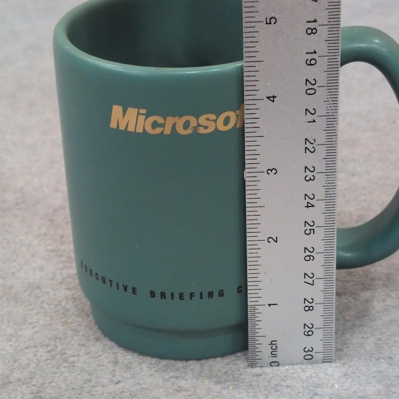 Vintage Microsoft Executive Briefing Center Coffee Mug Teal Made in USA Ceramic image 2