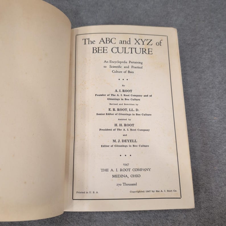 ABC and XYZ of Bee Culture A.I. Root 1947 Edition Hardcover Beekeeping Book image 6