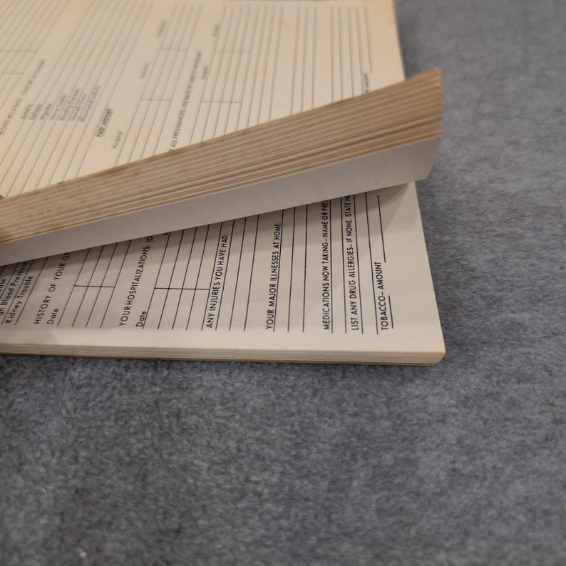 Vtg Medicinsk Patienthistorikblankett Anniston, AL Klinik PC Medicinska Avdelningen bild 3