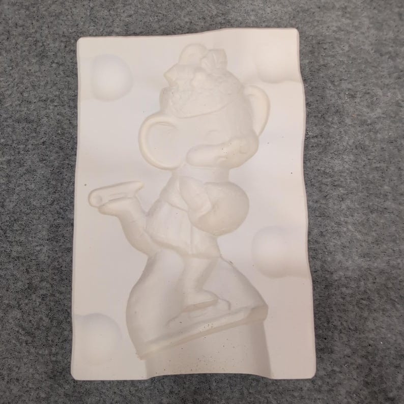 Albertas Molds A286 Vintage 1982 Skating Mouse Soap Candle Plaster Mold image 1