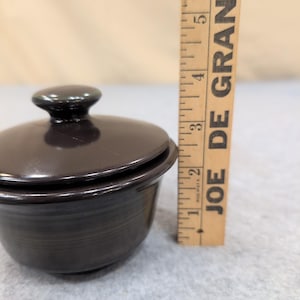Franciscan Brown Glazed Ceramic Sugar Bowl with Lid Vintage Stoneware image 7