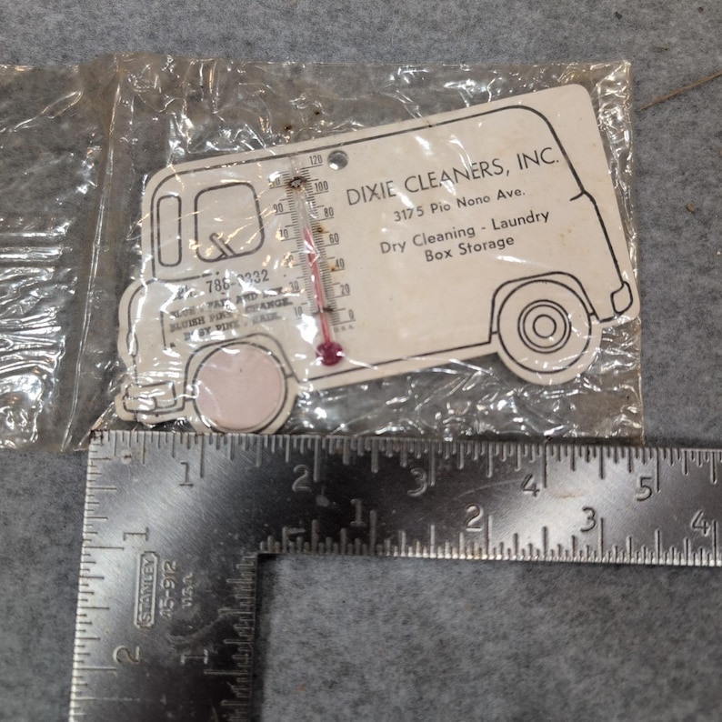 Vintage Dixie Cleaners Macon GA Advertising Truck Thermometer Weather Indicator image 3