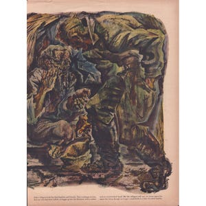 Vintage David Fredenthal War Art Yugoslavia Liberation Magazine Article 1940s image 5