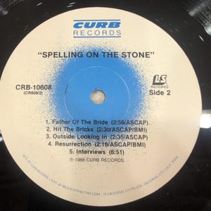 Spelling On The Stone LPレコードアルバム Curb Records CRB-10608 1988 カントリーミュージック 画像 6