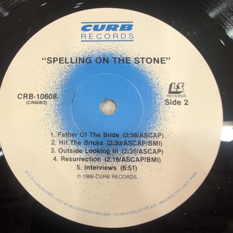 Spelling On The Stone LPレコードアルバム Curb Records CRB-10608 1988 カントリーミュージック 画像 6