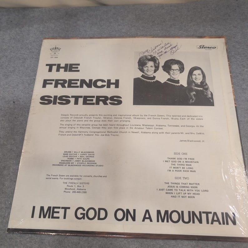 The French Sisters I Met God On A Mountain Vinilo LP Firmado Sellado Steeple STP imagen 2