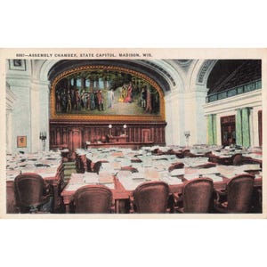 Vintage-Postkarte Nr. 6087 des Parlamentsgebäudes des State Capitol von Madison, Wisconsin Bild 1