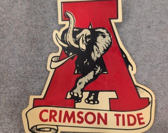 Alabama Crimson Tide Vintage Big Al Elephant Mascot Magnet Red White Logo