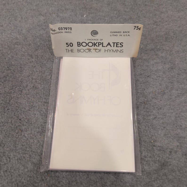 Vintage Abingdon Press United Methodist Book of Hymns Bookplates 50ct 037972 image 2
