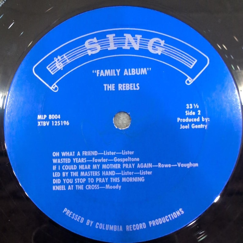 The Rebels Quartet Family Album Vinyl LP Sing Records MLP 8004 Southern Gospel image 4