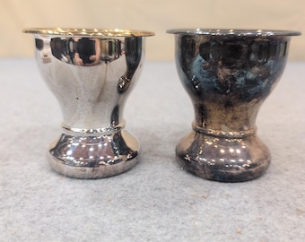 Dingeldein St Louis Silver Plated Egg Cups Gold Wash Interior Set of 2 149799