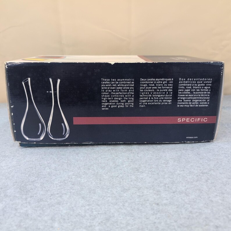 Mikasa Oenology Specific Carafe Set of 2 Wine Decanter Glass D2197 New In Box image 9