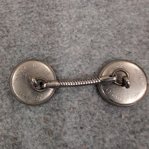Vintage Waterbury Co. Inc Conn Silver Tone Ribbed Circular Collar Bar/Chain Link image 2