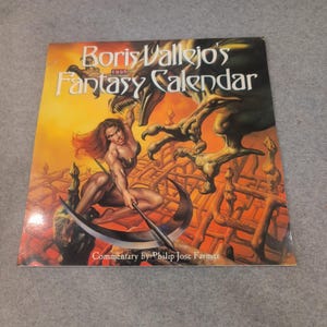 Calendario fantasy di Boris Vallejo del 1996, Philip Jose Farmer, Workman Publishing, ottime condizioni. immagine 1