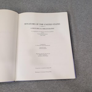 Senators of the United States A Historical Bibliography 1789-1995 Relié 1995 image 5